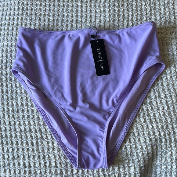 NWT Tempt Me Women's Purple High-Waist Bikini Bottom - Picture 2 of 3